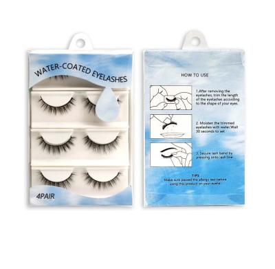 China 2021 New Arrival Comfortable Custom Water Self Stick False Eyelash Packaging Box Water Activated False Mink Lashes Water Self Stick False Lashes for sale