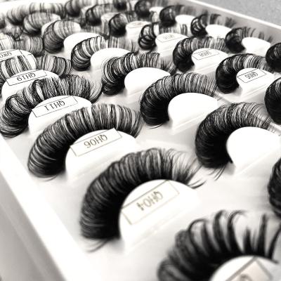 China New Arrival Russian Faux Mink Lashes Comfortable D Loop Strip Lashes Natural Long Lashes Wink Winged Eyelash Extensions for sale