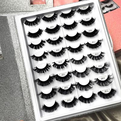 China Comfortable Long D Curl False Eyelash Natural Mink Russian Deep Curl Strip Lashes Wink Winged Extensions for sale