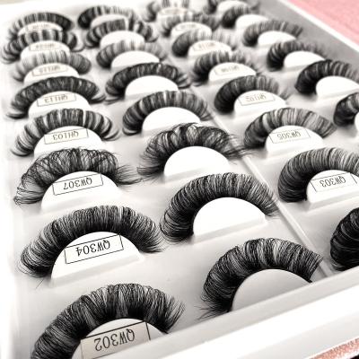 China Comfortable Russian Strip Lashes Long Black Striplashes Eyelash D Curl Faux Mink Deep Strand Volume for sale