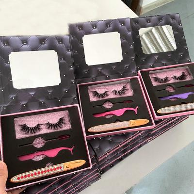 China Best Selling Natural Mink Strip 25Mm Long Fluffy Eyelashes With Custom Lashbox Packaging for sale