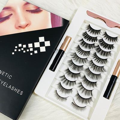 China Wholesale Natural Thick Magnetic Eyeliner And Magnetic Eyelash Kit 10 5 Magnets Magnetic Eyelash No Magnets Magnetic Eyelashes With Eyeliner for sale