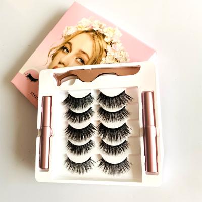 China Free Sample Best 10 Reusable Magnetic Eyelashes Magnet Wholesale Lash Private Label Magnetic False Eye Lashes With Coating for sale