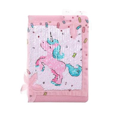 China Customized Logo Promotion Kids Gift Diary Fluffy Cartoon Unicorn Plush Animal Notebook for sale