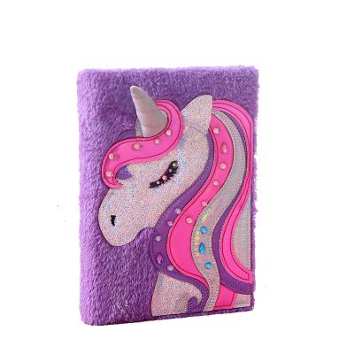 China High Quality Customized Logo OEM&ODM Unicorn Velvet Notebook Plush Notebook for sale