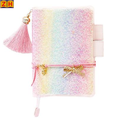 China Customized Logo Promotional Pp Cover A4 Typesetting Notebook With Glitter for sale