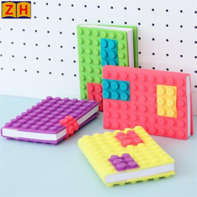 China Printed silicone lego notebook with silicone notebook cover for sale