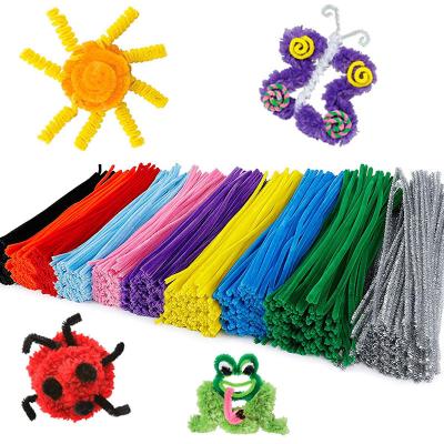 China Monochrome eco-friendly wool DIY twisting rod hair root woolen children's educational handmade toys 24 colors zu verkaufen