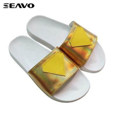 China Fashion Trend SEAVO New Pattern Flat Ladies Slippers Eva Fancy Slippers for sale