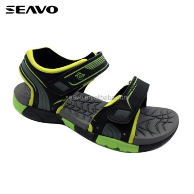 China SEAVO Anti-slippery Boys PU Black Upper Sandals for sale