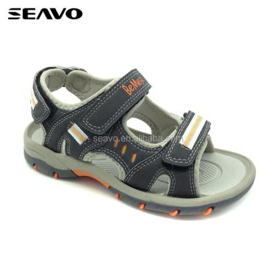 China SEAVO Anti-slippery kids gray pu upper tpr unique sandals for sale