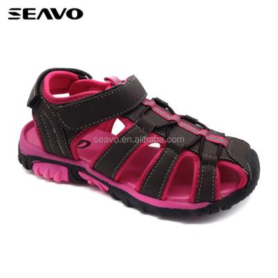 China SEAVO Youth Anti-slippery tpr unique fuchsia flat sandals for sale