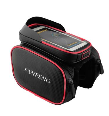 China Water Proof/Easy Packing Water Resistant Bike Tube Pannier Top Bag,Wholesale Bicycle Front Frame Bag With Touch Screen Phone Case for sale