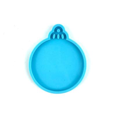 China Viable Amazon Christmas Pendant Silicone Mold DIY Round Shape Epoxy Mold Key Chain Jewelry Preparing Tools Resin Crafts Home Decoration for sale