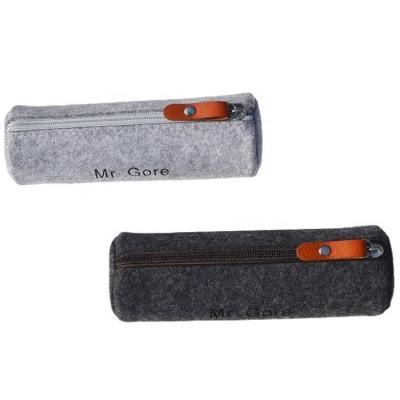 China Eco-friendly Simple Felt Pencil Bag Cloth Pencil Case Box School Supplies Office Supplies Pocket Stationery Storage Bag With Zipper for sale