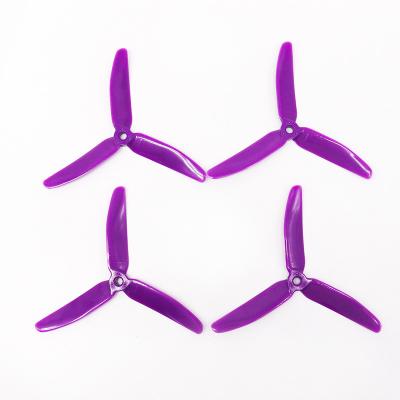 China Imported PC +ABS TCMM Dalprop 5040 Suitable 5 Inch 3-Blade 4 Pairs (8pcs) Package Purple DIY Color Transparent Propeller for sale