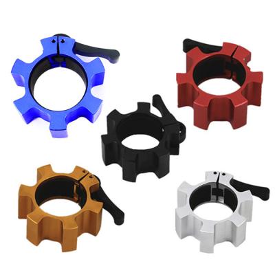 China Bodybuilding Fitness Printing Competition Threaded Barbell Clamp Aluminum Collar Customization Auto Machining Aluminum Bodybuilding Fitness for sale