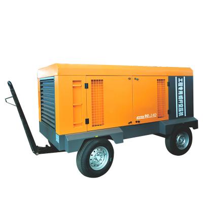 China China supplier good quality 8bar 13bar lubricated electric motor screw portable air compressor with wheels for sale for sale