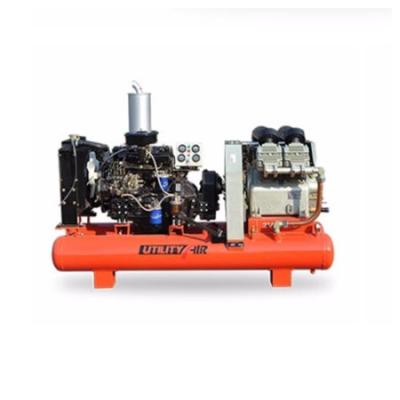 China HONGWUHUAN 25kw 4 Cylinders Lubricated Air Cooled Industrial Diesel Piston Portable Air Compressor for sale