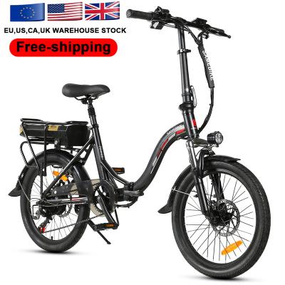 China Aluminum Alloy New Arrival EU Warehouse Free-shipping City EBike Folding 350w 36v Portable E-Bike 20 Inch Aluminum Alloy Electric Bicycle for sale