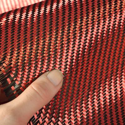 China Hybrid Red Carbon Kevlar Carbon Aramid Fiber Cloth Abrasion-Resistant for sale