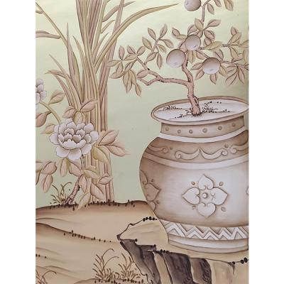 China Beauty Chinoiserie wallpaper, hand painted illustrations for sale