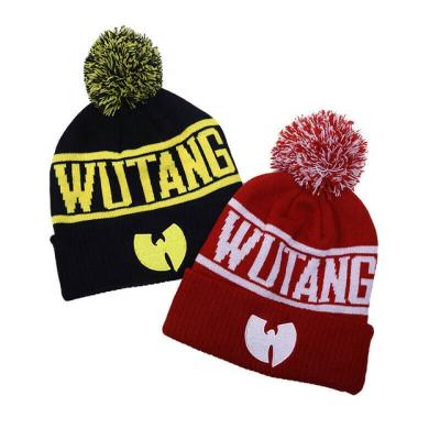 China High Quality COMMON Hip Hop Design Your Own Pom Beanie Skullies Knitted Jacquard Winter Handmade Hat for sale