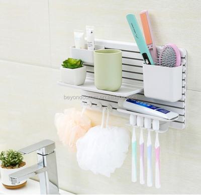 China Sustainable Plastic Creative Multifunctional DIY / Bathroom Stacks Organizer / Toothbrush Holder for sale