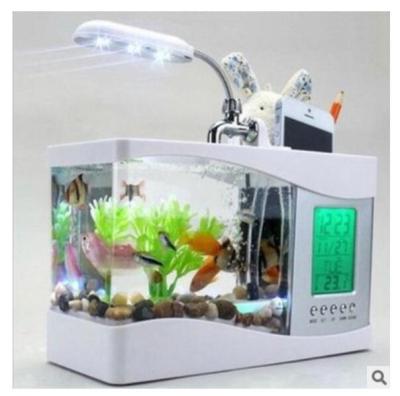 China Usb Aquarium Mini Fish Tank With Running Sustainable Desktop Water for sale