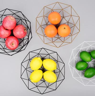 China Creative Iron Viable Fruit Basket Fruit Basket Metal Living Room Household Snack Basket for sale