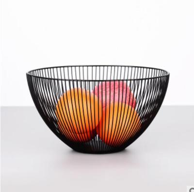 China Sustainable Nordic Home Metal Fruit Basket Iron Fruit Bowl Storage Products Snacks Basket for sale