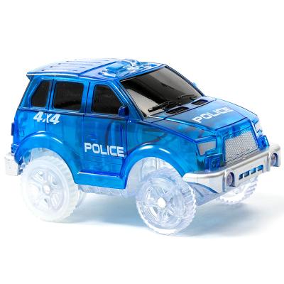 China Slot Toy New Style Magic Plastic Glow In The Dark Racing Track Car for sale