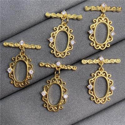 China Wholesale DIY Jewelry Accessory Real 24K Gold Plated Flower Shape Toggle Clasp For Jewelry Making for sale