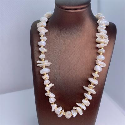 China 2021 Romantic Trendy Natural Baroque Long Freshwater Pearl Necklaces For Women Fashion Party Jewelry for sale