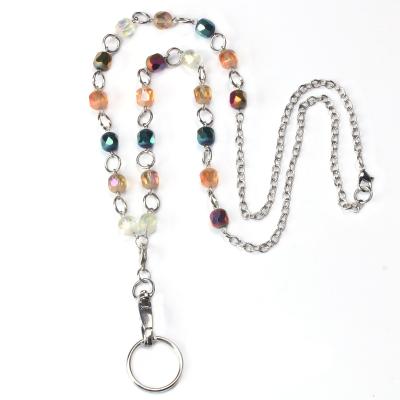 China Can be used to hang glasses personalized women beaded chain glass adjust retro colorful key chain decorate necklace lanyard for sale