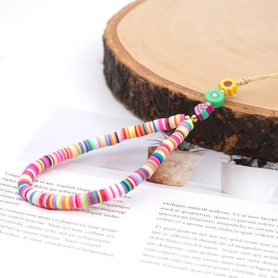 China Colorful Silicone Rainbow Silicone Beads DIY Cute Charm Handmade Strap For Mobile Phone Chain Lanyard for sale