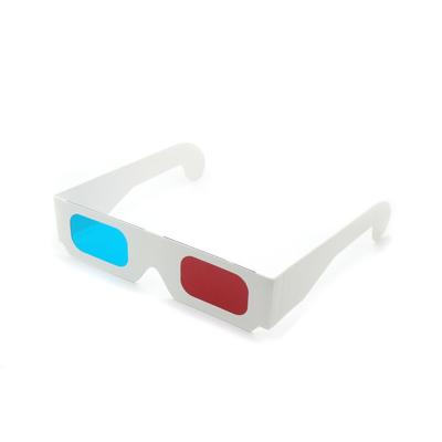 China Worldwide Custom Cinema Cardboard 3D Cyan Red Disposable Paper Glasses Puzzle 3D Viewer for sale