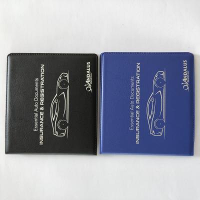 China Custom PU Leather Auto Insurance and Registration Card Holder Car Documents Holder Case for sale