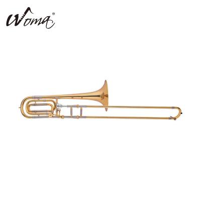 China Musical Lacquer Alto Bb Trombone Gold Lacquer Brasswind Instrument Gold for sale