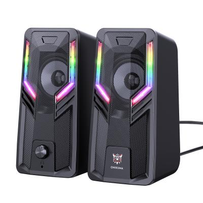 Κίνα ONIKUMA G6 RGB Channel PC Computer Speakers2.0 PORTABLE Desktop Stereo Speaker With 6 Colorful Modes LED Enhanced Bass προς πώληση