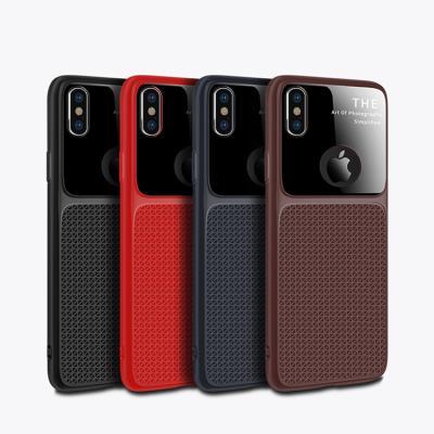 China 100% Eco-friendly Phone Case Rhombus Anti-slip 2 Patterns In 1 Mirror TPU Cell Phone Cases For iPhone X Case Shockproof Flexible Rubber Phone Cover for sale