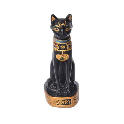 China Africa Small Animal Figurines Ornament Hotel Temple Garden Decoration Figurine Resin Handwork Customized Egypt Cat Figurine for sale