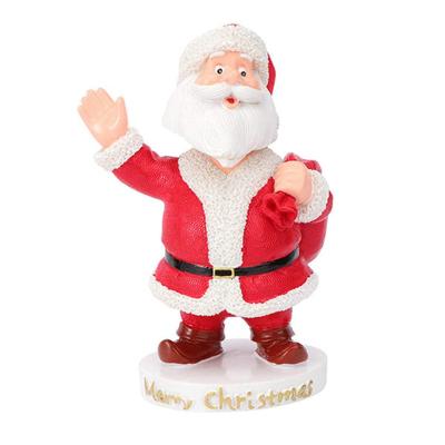 China Custom Europe Resin Santa Bobby Head Toy Car Dashboard Stock Number Toy Christmas Santa Claus Desk Car Ornament For Home Party for sale