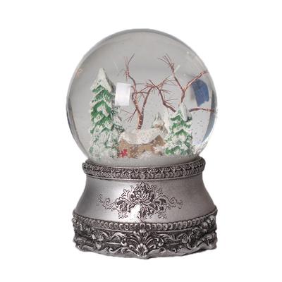 China Custom Water Globe Santa Snow Globes Vintage Glitter Christmas Tree Resin Christmas Snow Globe From Europe With Light Music for sale