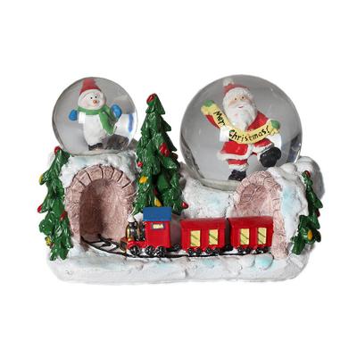 China OEM Desgin Europe Vintage Christmas Custom Music Santa Snow Globe Classic LED Polyresin Chrismtas Glass Water Globes 6.5cm for sale