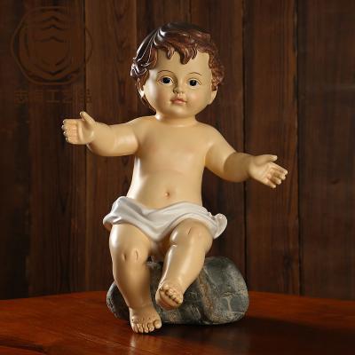 China Europe Chrismtas Jesus Toy Figure Resin Crafts Gift for Home Decoration Resin Baby Figurine Doll for sale