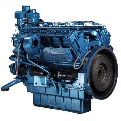 China Standby Power 4 Valve 12 Cylinders Chinese Water Cooled Turbo 970kW Diesel Engine For Power Generator for sale