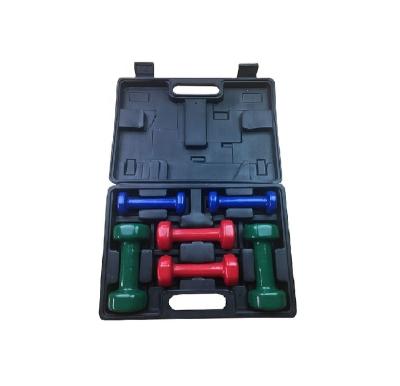 China Universal Wholesale Vinyl Neoprene Dipping Dumbbell Set With Plastic Box Case Rack Gym Fitness for sale