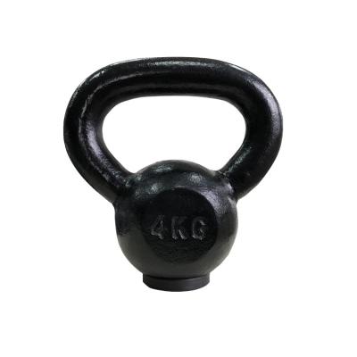 China Wholesale Home Use Powder Coated Cast Iron Black Kettlebell With Rubber Base Customize OEM for sale