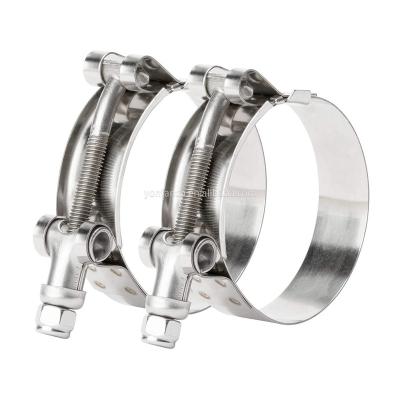 China Universal Stainless Steel 304 316 Pipe Clamp Pipe Clamp Adjustable T-bolt 201 Ringed Customized 17-19 20-22 23-25 ​​mm for sale